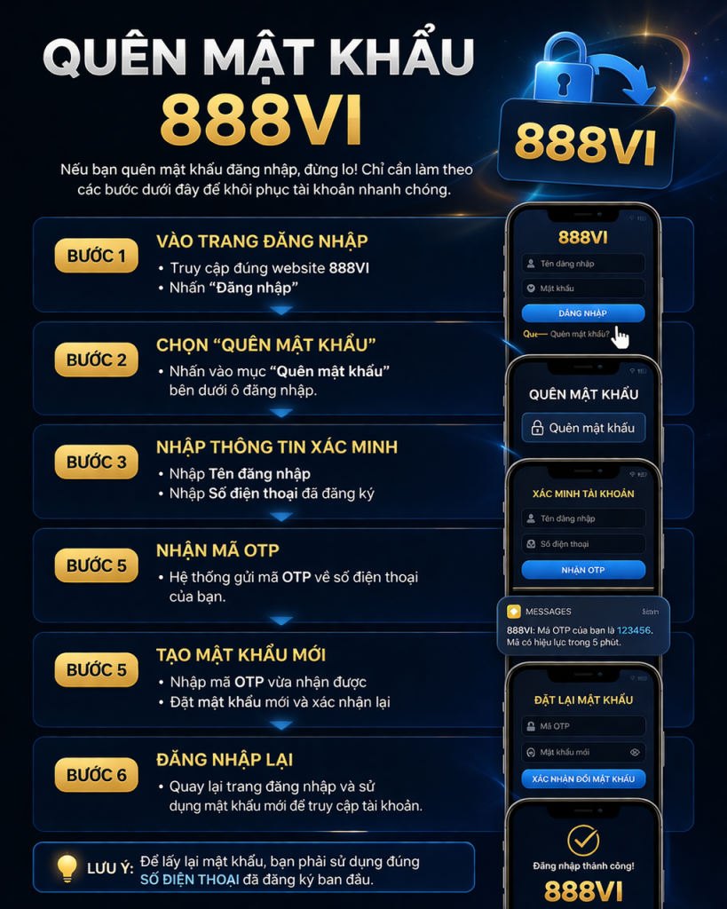 Cách lấy lại quên mật khẩu 888vi